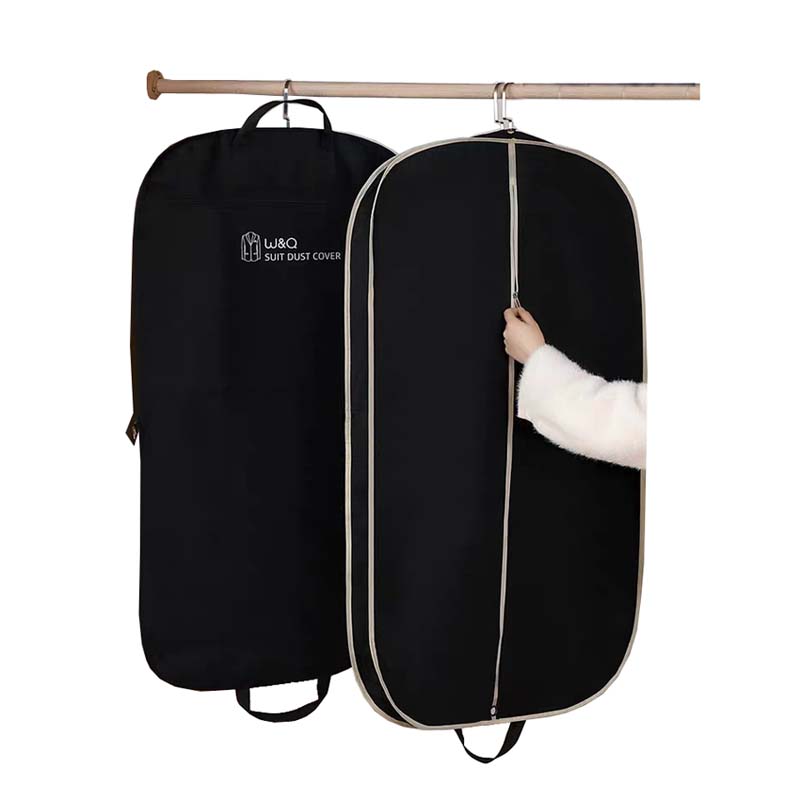 Biodegradable PP non woven garment bag unsex with side gussets reusable suit cover bag recycled suit bag storage garment bag