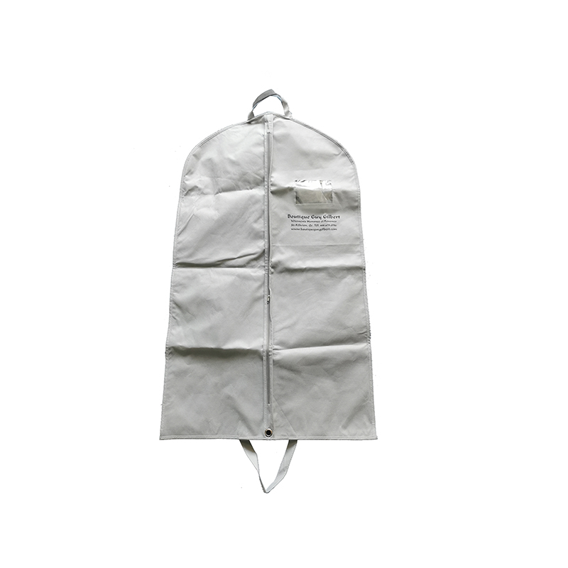 Grey non woven garment protection storage bag dust proof mens suit cover for clothes foldable with handles 