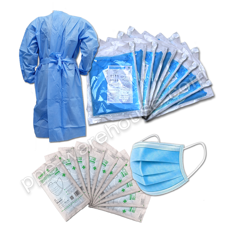 CPE Isolation Gown Blue (100 Pack) - NECA Safety Specialists