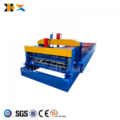 CE Glazed Tile Sheet Metal Roll Forming Machines , Roofing Sheet Making Machine