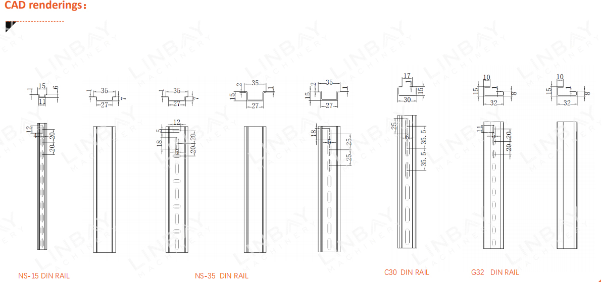 Din rail roll forming machine