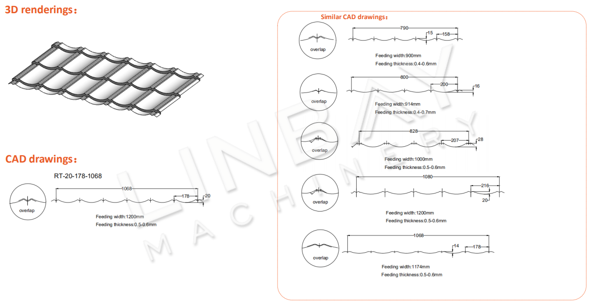 Roof tile Panel Roll Forming Machine 3D-3