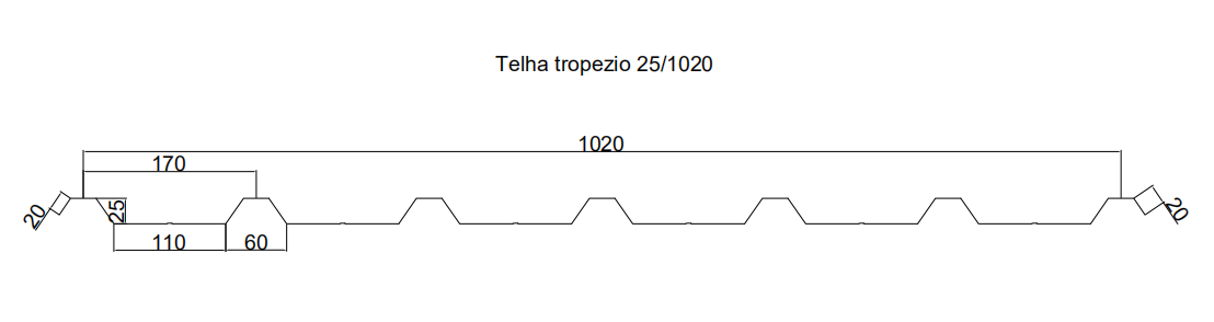 perfil telha trapezio 25-1020