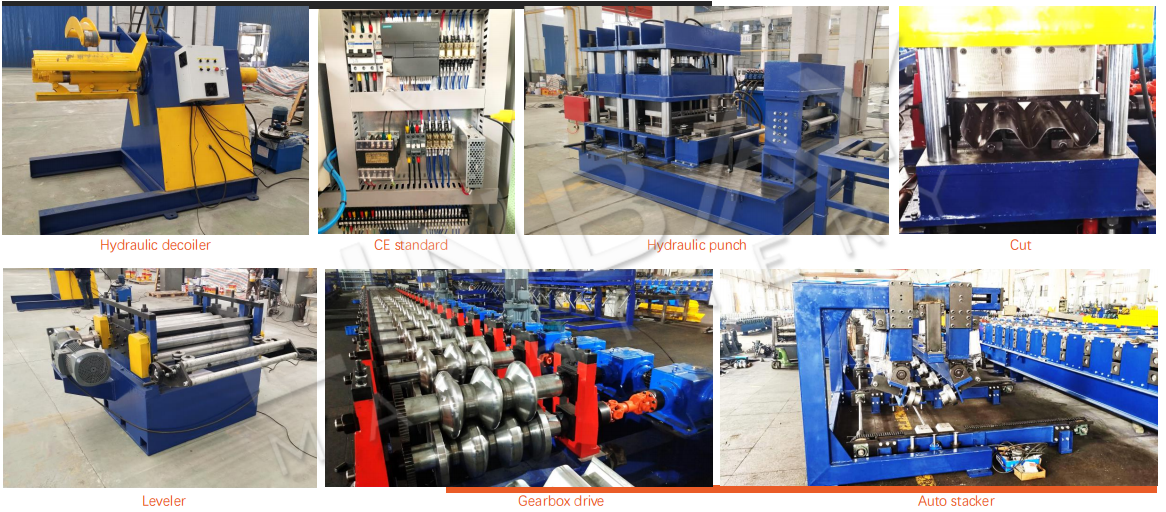 whole production line of highway guardrail roll forming machine