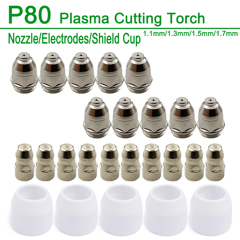 P80 Plasma Cutting Torch Consumables | Factory Direct | High Performance CNC 60A-100A | <a href='/shield-cup/'>Shield Cup</a>, Tip, Electrode & <a href='/nozzle/'>Nozzle</a>