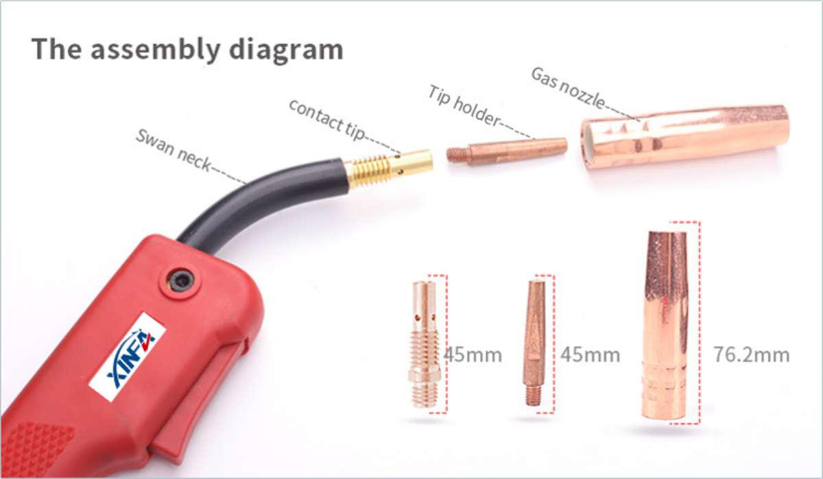 Pana type KR-200 200A MIG gas cooling welding torches (1)