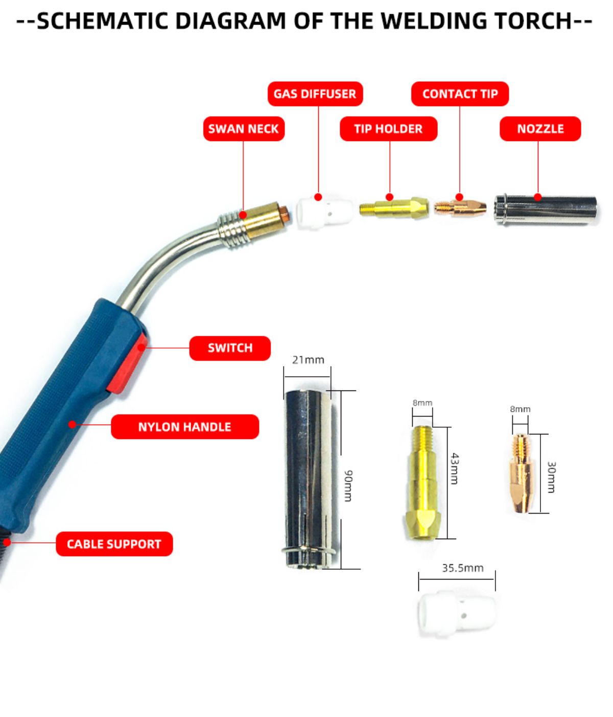 MB40 40KD Mig Mag Welding Torch (10)