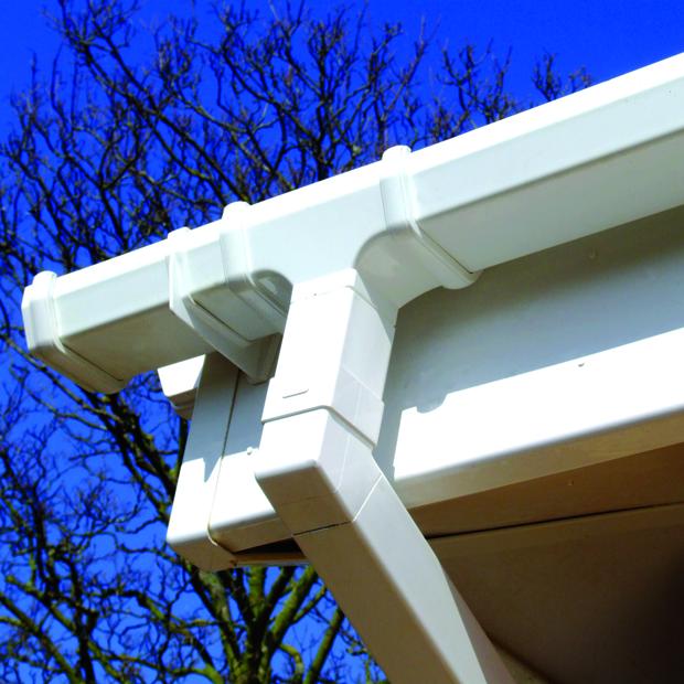 White Square Pipe Fittings For Guttering By Freefoam