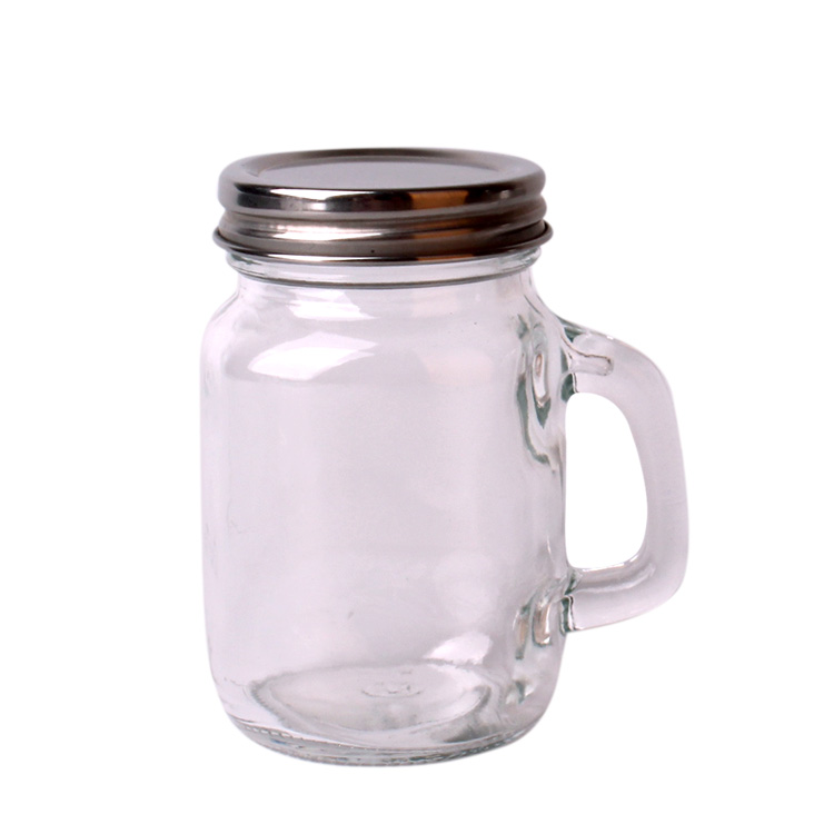 100ml Customised logo round glass mason jar with handle