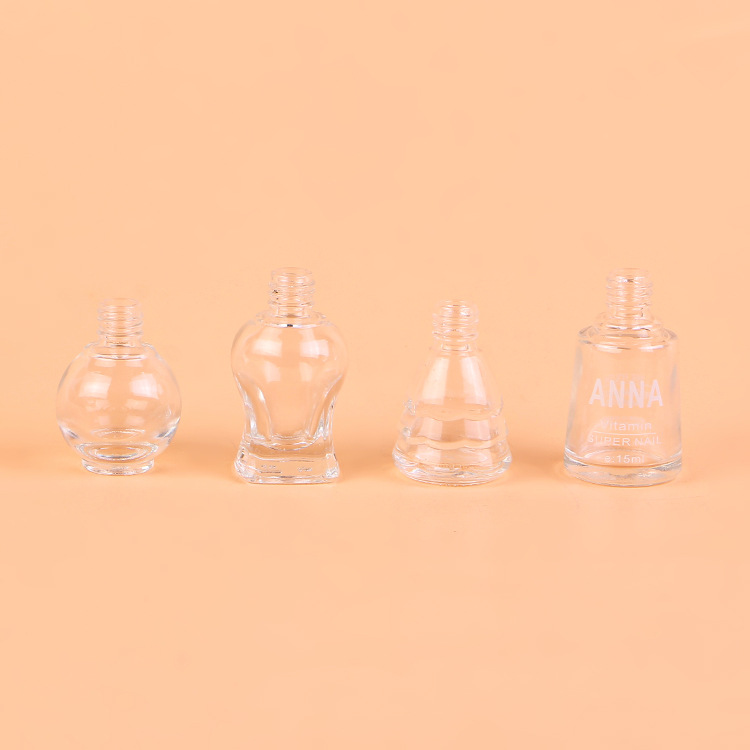 12ml 15ml unique plastic cap brush custom logo empty glass nail polish bottle