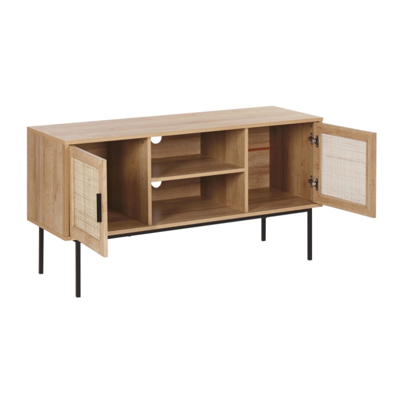 Modern Simple Wooden Rattan Finish TV Cabinet 0624