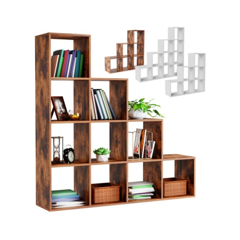 Retro Simple MDF Material Staircase Storage Bookshelf 0628