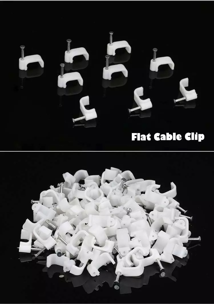 Factory Price Flat Electric PE Round Steel Wire Cable Clips Wall Nails Clip 02