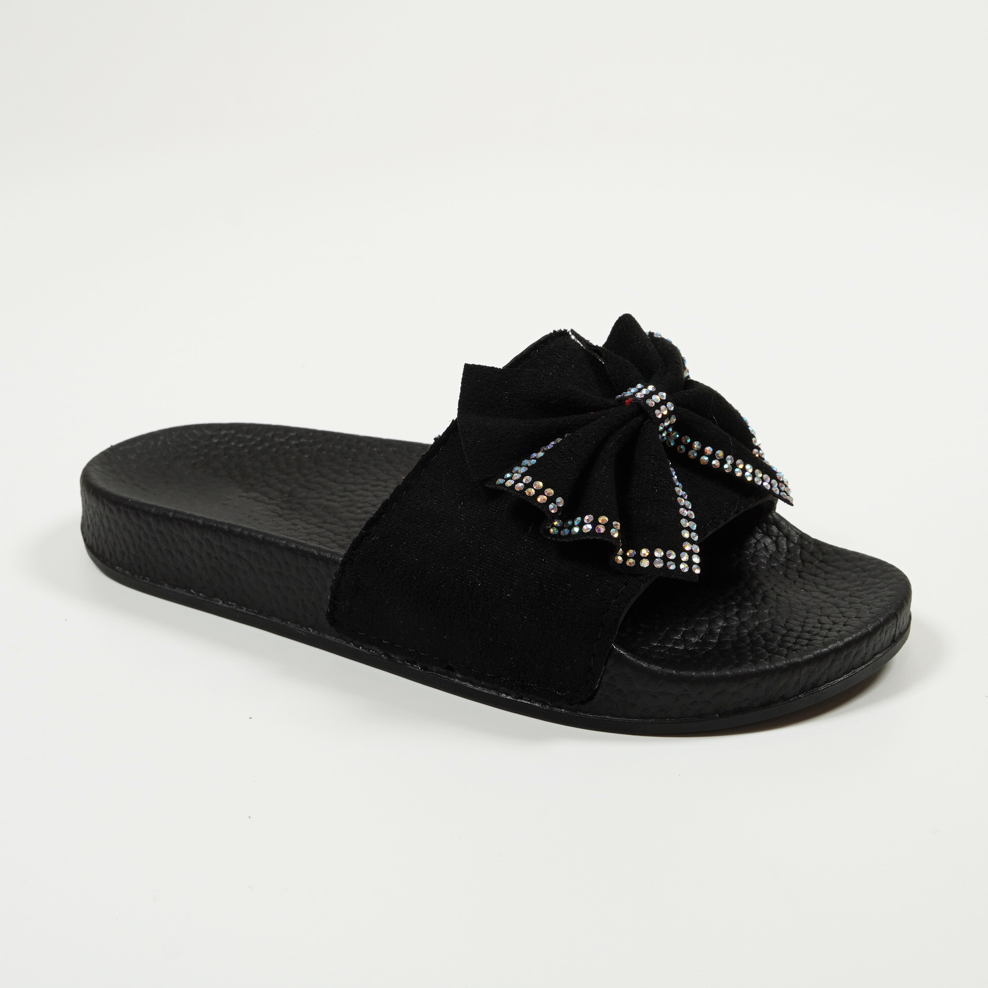 Fashion-Ladies-Bow-flat-slippers-Daily-Wear-PVC-slipper-NMD2022-9-black