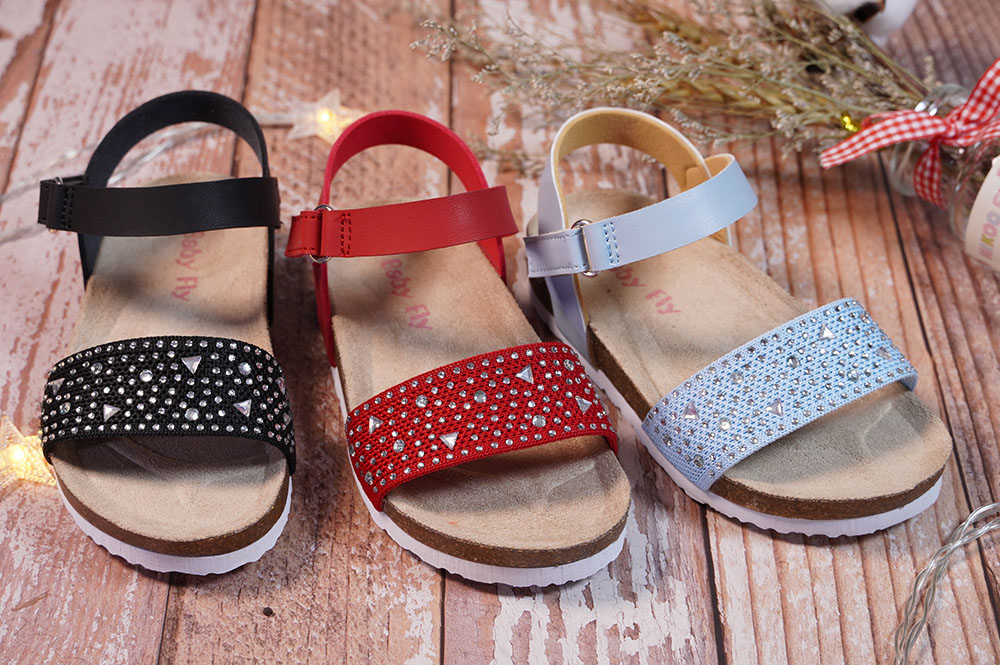 Nikoofly-2023-Velcro-Rhinestone-Fabric-Children's-High-Elasticity-Cork-Footbed-Sandals-YDX007AQ-3