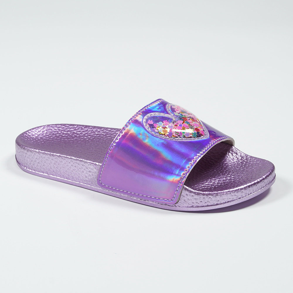 Heart-Decoration-Holographic-Metallic-Color-Slippers-with-PVC-Outsole-NMD8010F-1-purple