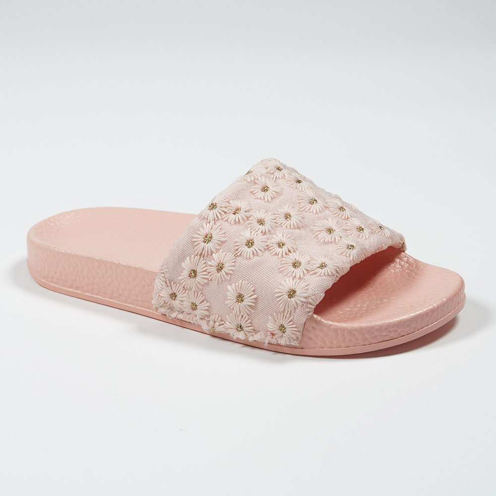 Indoor-Casual-Daisy-Pattern-Cloth-Slippers-with-PVC-Outsole-NMD8010E-1-pink