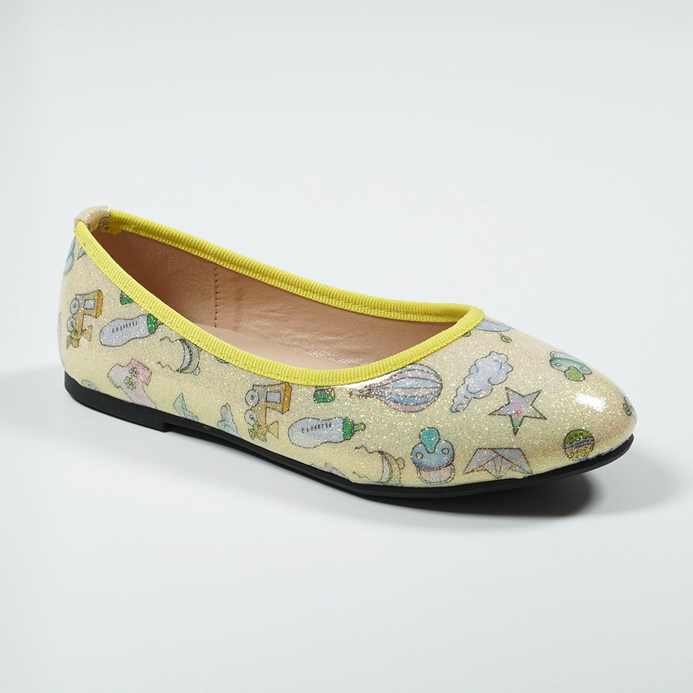 Fun-Print-Pattern-Childrens-Ballet-Pumps-ZF2023-12-yellow