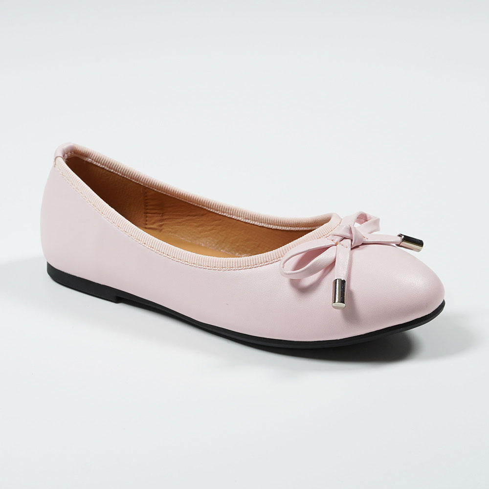 Girls-Pink-Soft-PU-Leather-Ballerina-Shoes-with-Bow-ZF2023-4-pink