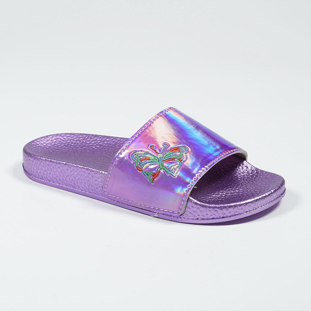 Purple-Holographic-Butterfly-Embroidery-Waterproof-Slippers-NMD8010G-2-purple