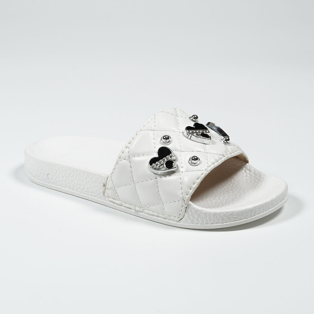 Girls-Pretty-Black-Heart-Quilted-Slides-Bedroom-Slippers-NMD8010F-2-white