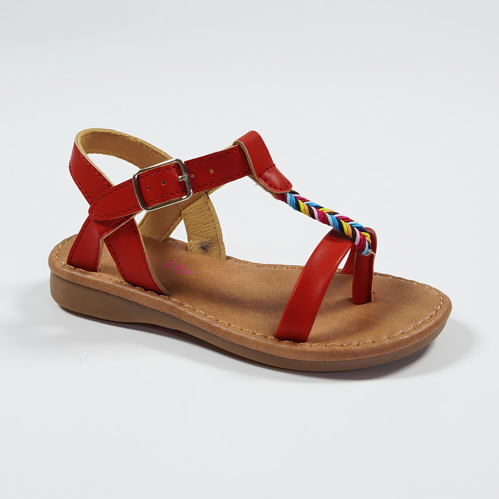 Nikoofly-Outdoor-Casual-T-Strap-Leather-Sandals-for-Girls-YDX701AQ-2-red