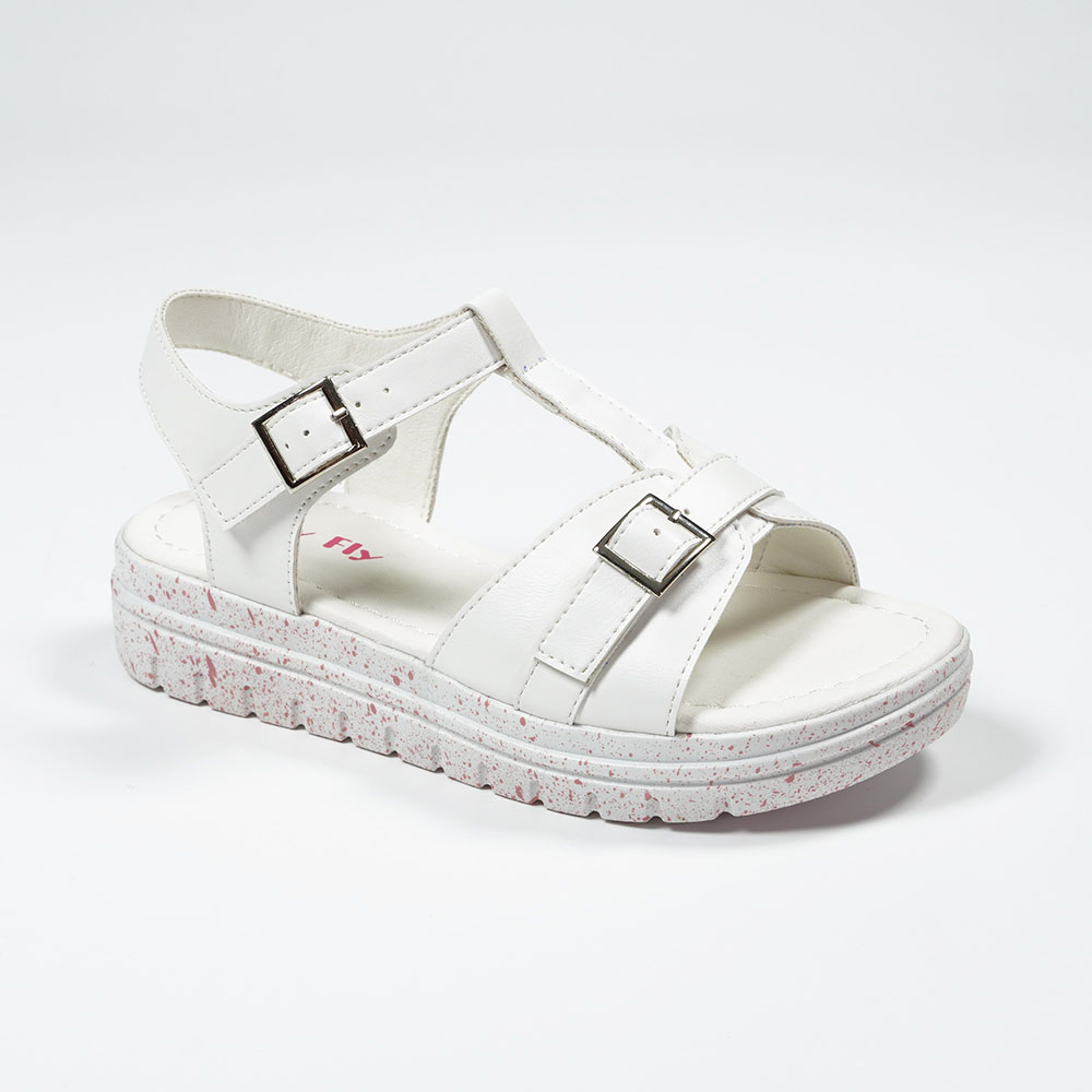 Solid-Color-Upper-Adjustable-Buckle-Fashion-Athletic-Style-Sandal-Shoes-for-Girls-YDXZ395B-3-white