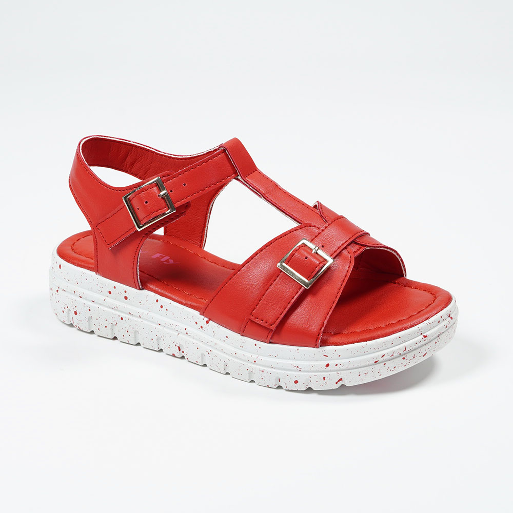 Solid-Color-Upper-Adjustable-Buckle-Fashion-Athletic-Style-Sandal-Shoes-for-Girls-YDXZ395B-3-red