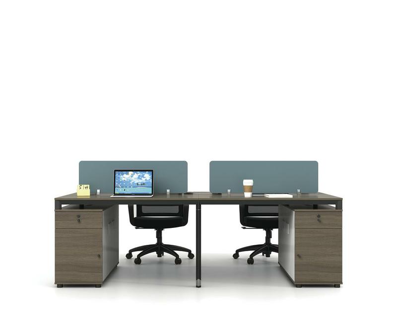 TrendSpaces Value Cubicle Series - 4 Person L-Shaped Cubicle