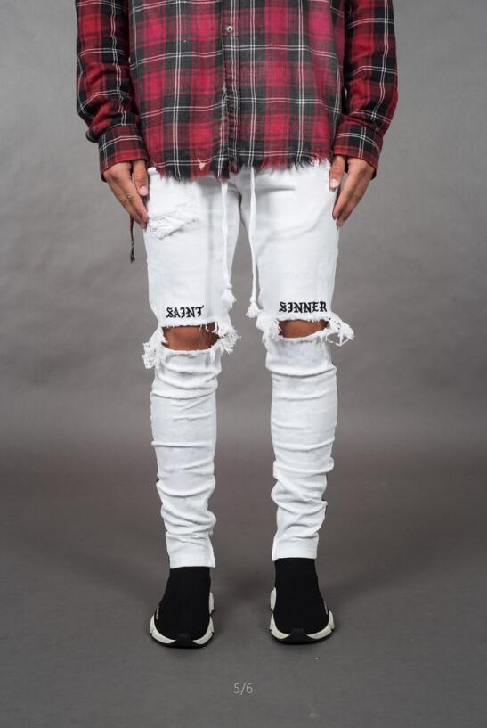 High-Quality Men's Ripped Slim Jeans with Zipper | Factory-Direct Fashion Denim