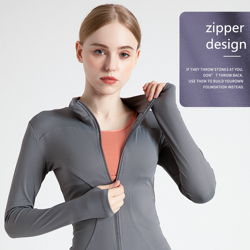 Factory-direct Wholesale 7-Color Zip Yoga Jackets for Women - Perfect for Running and Fitness