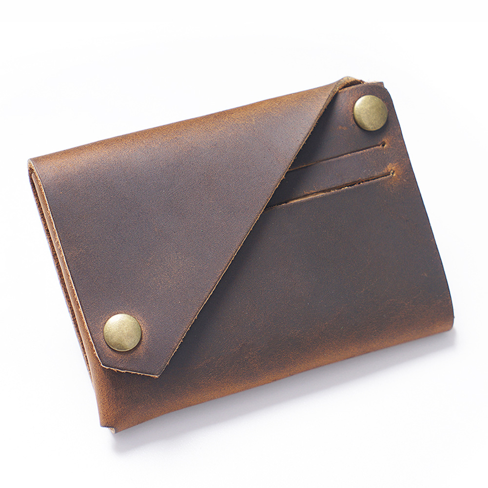 Top sale buttoned unisex <a href='/genuine-leather-coin-purse/'>genuine leather coin purse</a> coin wallet with card holders