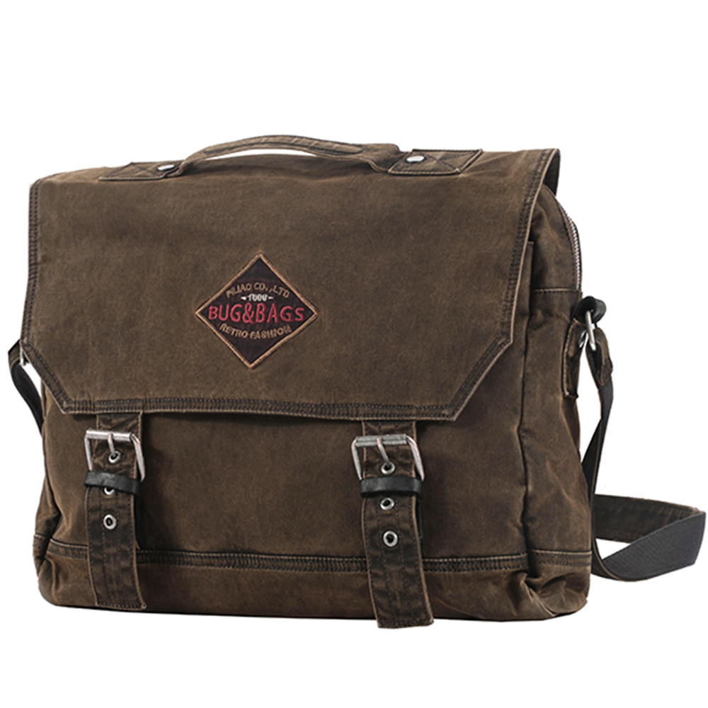 Factory Direct: Vintage Style Distressed Brown <a href='/canvas-messenger-bag/'>Canvas <a href='/messenger-bag/'>Messenger Bag</a></a> - Cowboy Shoulder Bag