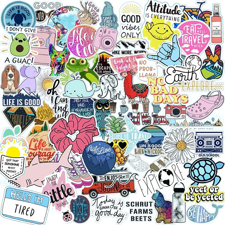 Die cut waterproof cartoon DIY vinyl stickers