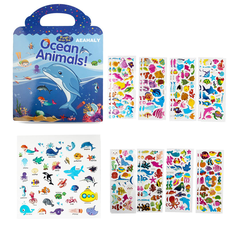 Portable easy to peel off reusable sticker books for kids reward