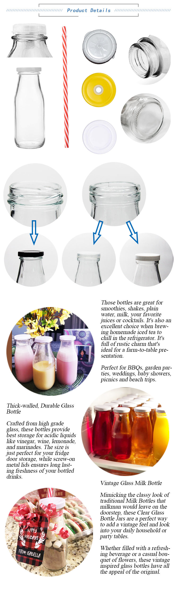 Unbreakable Glass Bottles Factory Customizable 700ml & 350ml For Milk