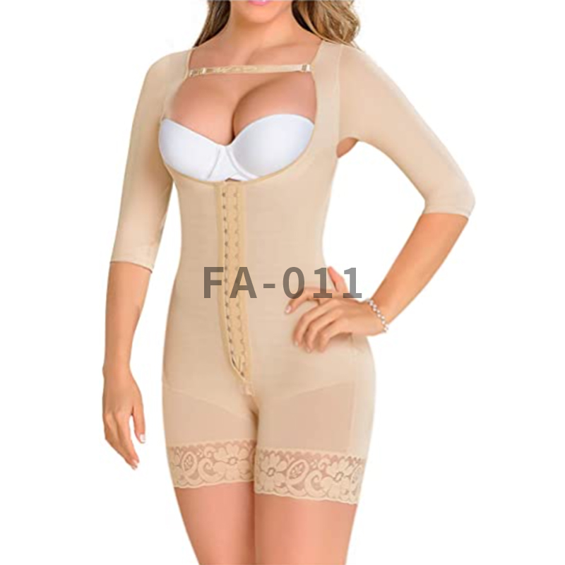 FA-011 Beige <a href='/fajas/'>Fajas</a>-Firm <a href='/body-shaper/'>Body Shaper</a> Mid Thigh Bodysuit Girdle