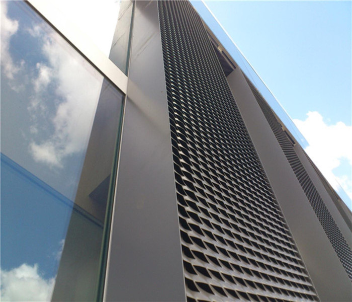 expanded aluminum metal mesh facade cladding