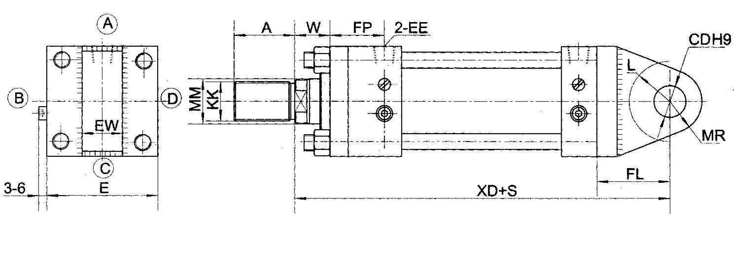 Tie-rod hydraulic cylinder- CA