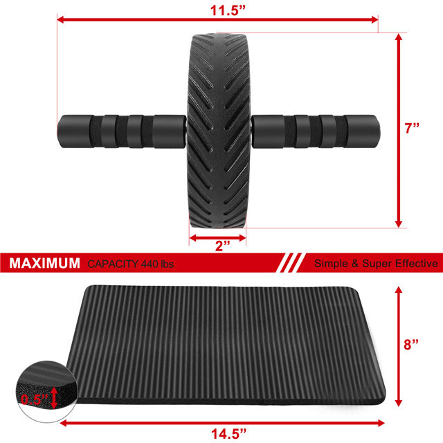 Factory Direct Metal Handle Ab Roller With Knee Pad For Effective Home ...
