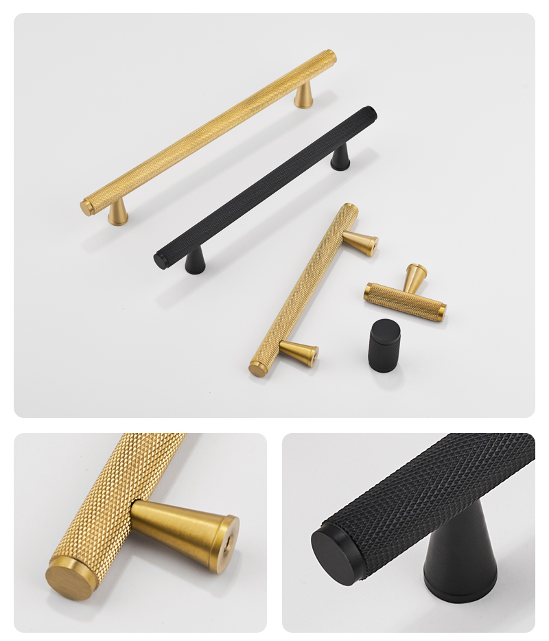 knurled antique brass handles