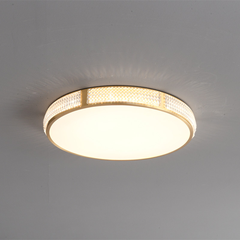 Acrylic Round Led Luxury <a href='/decor/'>Decor</a>ative Brass <a href='/ceiling/'>Ceiling</a> Lamp