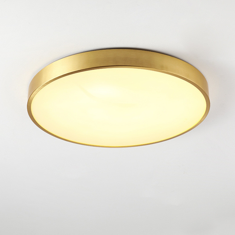 Factory Direct Round Brass <a href='/ceiling/'>Ceiling</a> Lamp: Luxury LED Decor for Any Space