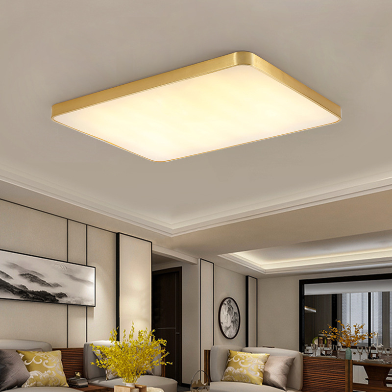 Rectangle Led Luxury Decorative Brass <a href='/ceiling/'>Ceiling</a> Lamp