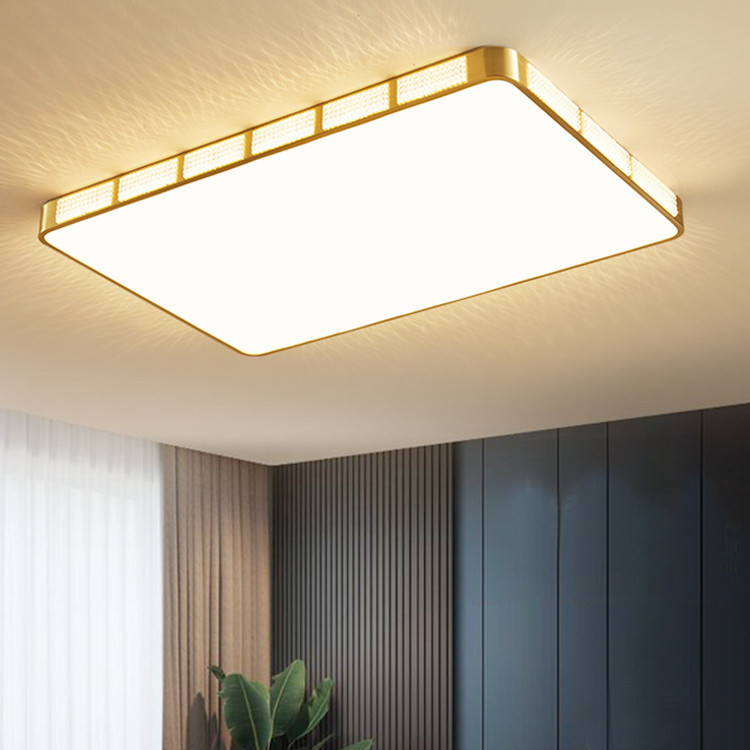 Factory Direct: Acrylic Rectangle LED Luxury Brass <a href='/ceiling/'>Ceiling</a> Lamp