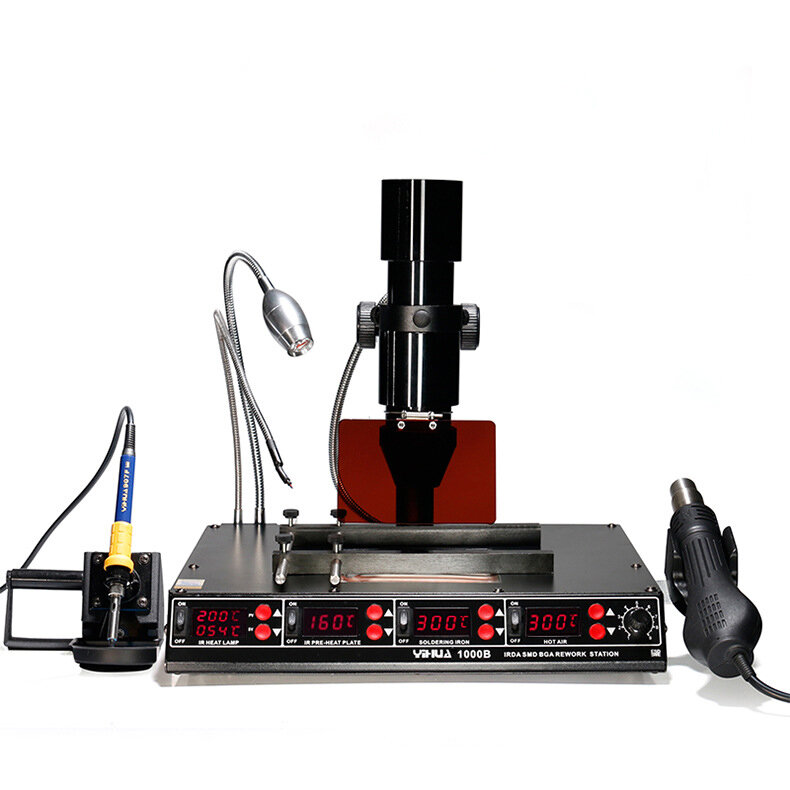 bst 863 standard rework station soldering iron hot air automatic bga rework station hot air gun sol