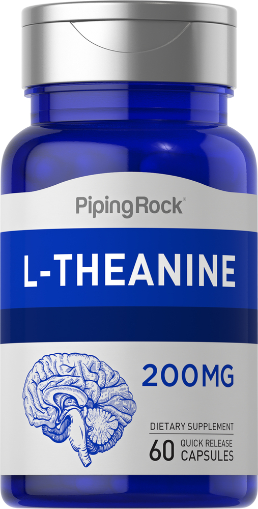 L-Theanine 200 mg 60 Capsules | Benefits | Reviews
     | PipingRock Health Products