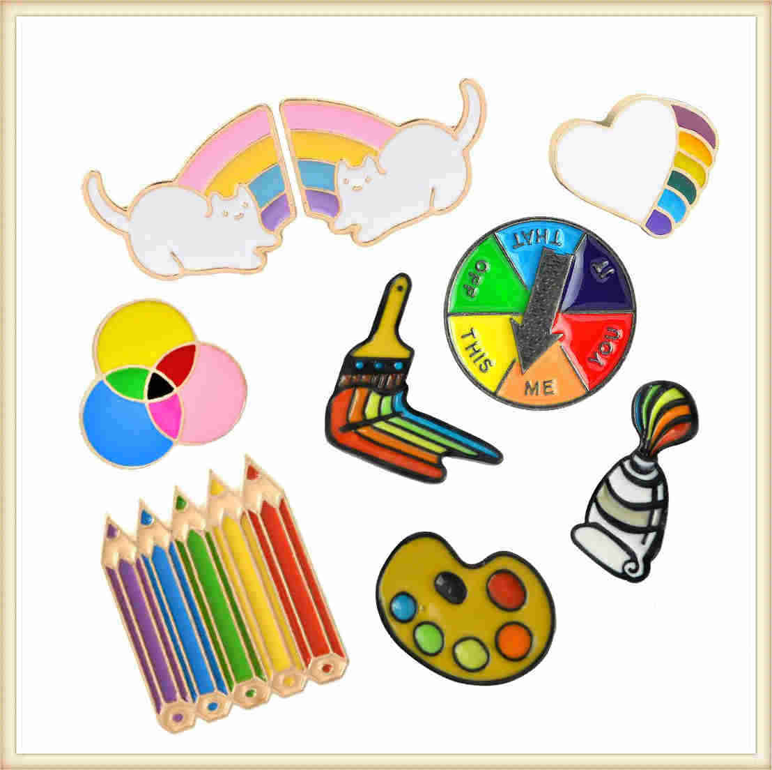 Charming Rainbow Custom Pins, Do You Like Them?  Enamel Pins.com