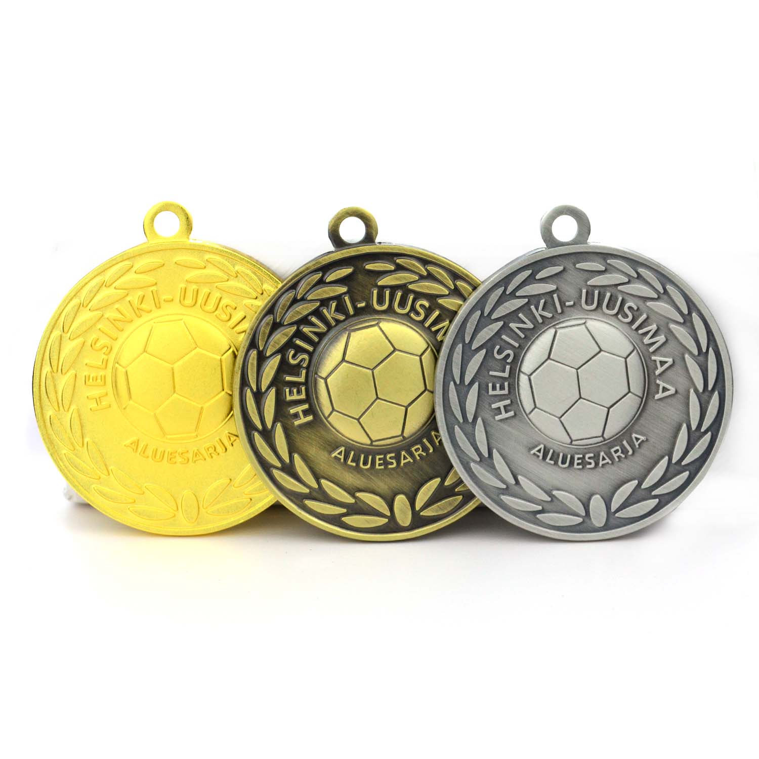 Wholesale Custom Design Metal Craft Souvenirs Zinc Alloy Blank Gold Silver Copper Football Soccer Medals