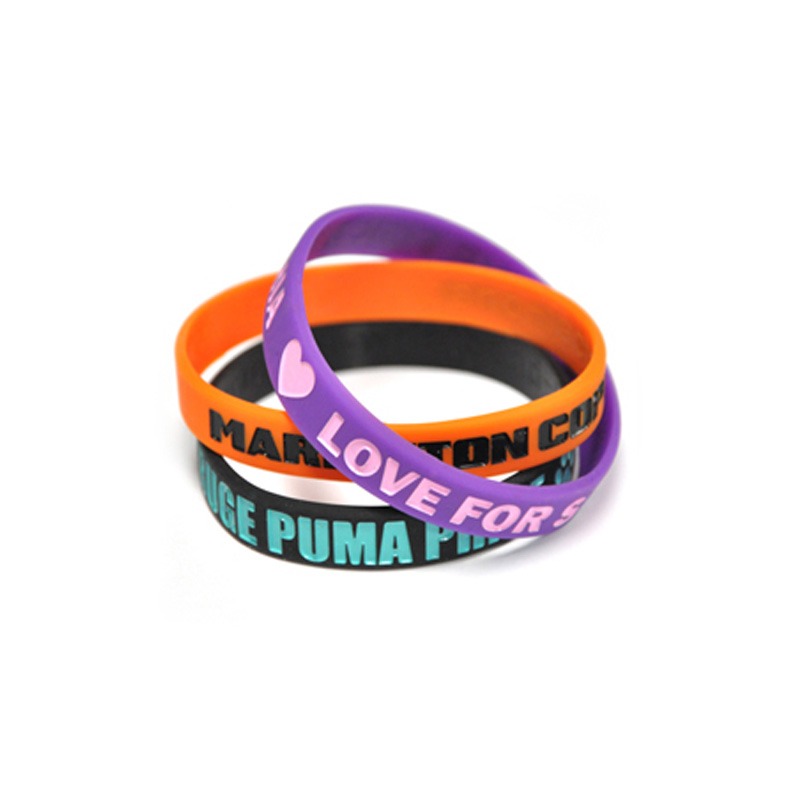 Custom Silicone bracelets | Color Filled Wristbands 24HOURWRISTBANDS.CA